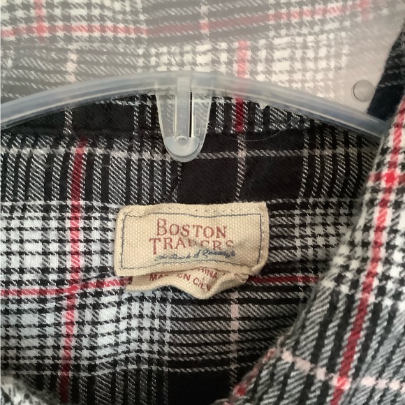 Boston Traders black/red/white Plaid button up Shirt large - Picture 4 of 10